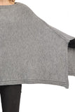 Women’s Knit Kimono Open Sleeve Boat Neckline Poncho Sweater | Zarnesh
