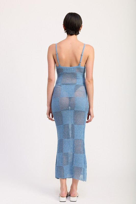 Women’s Knit Sleeveless Maxi Sheer Pullover Maxi Dress | Zarnesh