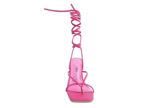 Women's POLE DANCE LACE UP BLOCK HEELED SANDAL | Zarnes