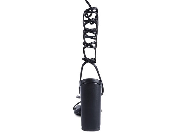 Women's Pole Dance Lace Up Block Heeled Sandal | Zarnesh