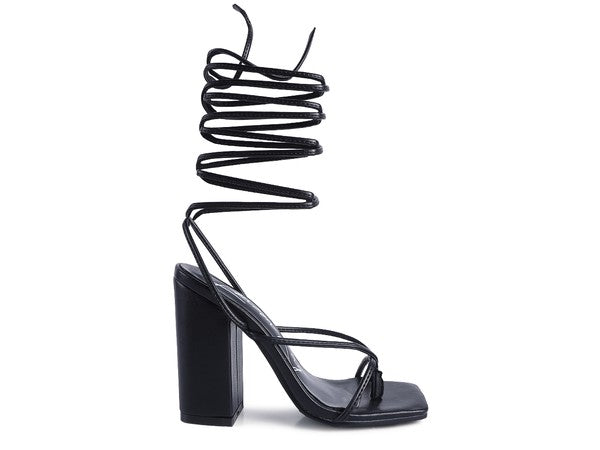 Women's Pole Dance Lace Up Block Heeled Sandal | Zarnesh