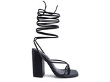 Women's Pole Dance Lace Up Block Heeled Sandal | Zarnesh