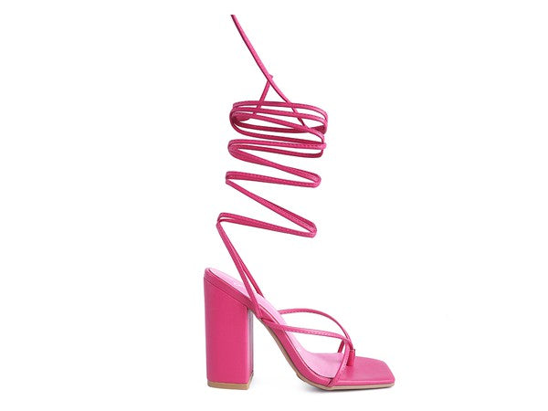 Women's Pole Dance Lace Up Block Heeled Sandal | Zarnesh
