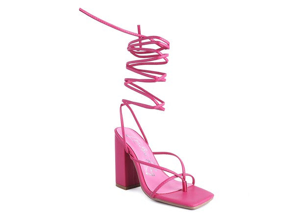 Women's Pole Dance Lace Up Block Heeled Sandal | Zarnesh