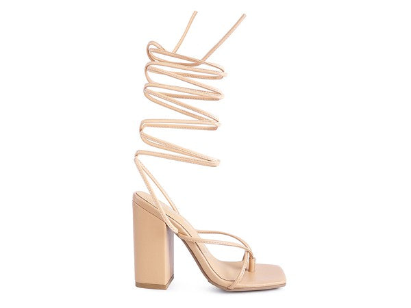 Women's POLE DANCE LACE UP BLOCK HEELED SANDAL | Zarnes