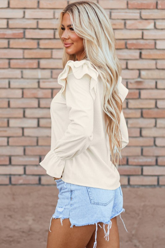 Women’s Leanna Ruffled Corduroy Blouse | Zarnesh