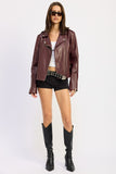 Women’s Leather Biker Zipper Moto Jacket | Zarnesh