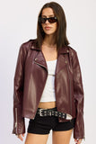 Women’s Leather Biker Zipper Moto Jacket | Zarnesh