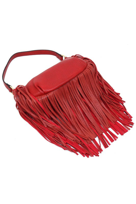 Women's Leather Fringe Shoulder Bag Hobo Handbag | Zarnesh