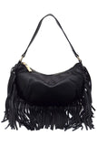 Women's Leather Fringe Shoulder Bag Hobo Handbag | Zarnesh