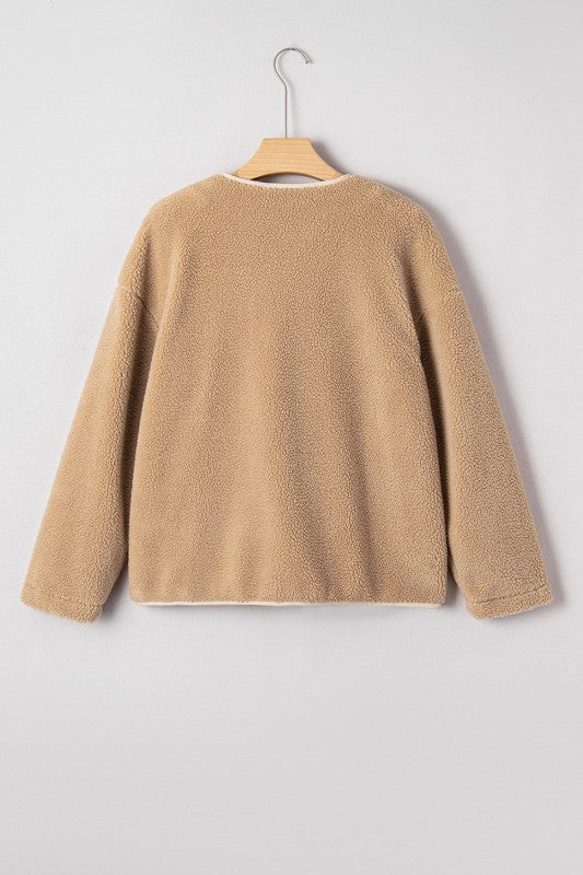 Women’s Leopard Plush Pocketed Jacket | Zarnesh