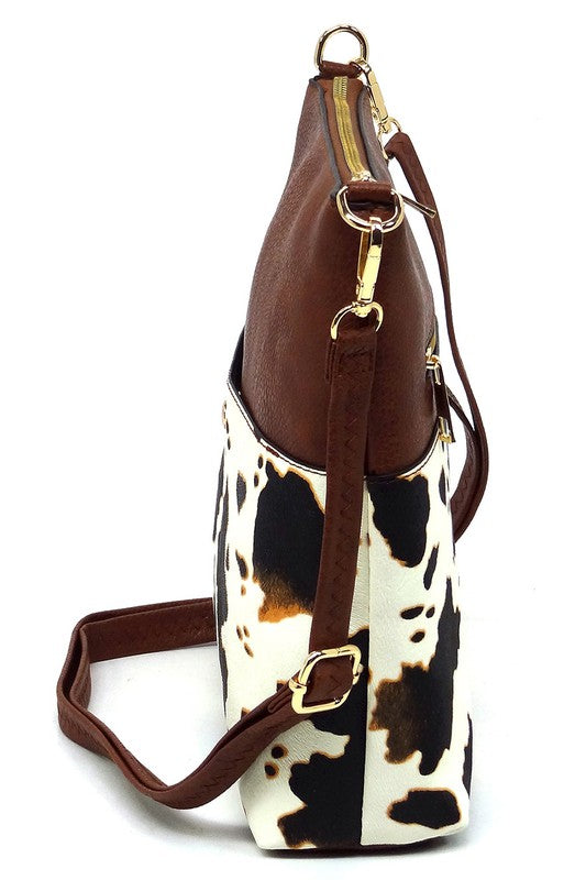 Women’s Leopard Cow Flower Pocket Crossbody Bag | Zarnesh