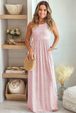 Women’s Leopard Dust Baby Pink Sleeveless Maxi Dress | Zarnesh