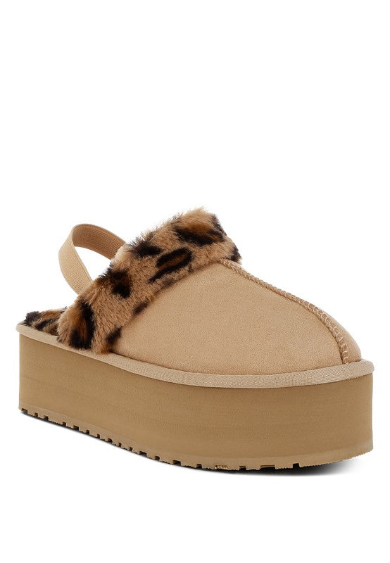 Women’s Kutchu Leopard Faux Fur Platform Classic Slingback | Zarnesh