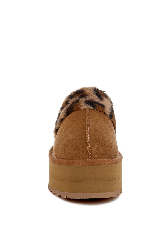 Women’s Kutchu Leopard Faux Fur Platform Classic Slingback | Zarnesh