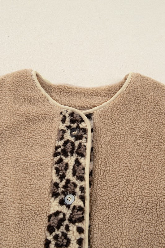 Women’s Leopard Plush Pocketed Jacket | Zarnesh