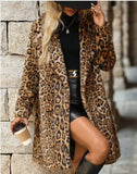 Women’s Leopard Print Faux Fur Fleece Coat | Zarnesh