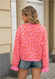 Women’s Leopard Print Front Tie Cardigan Sweater | Zarnesh