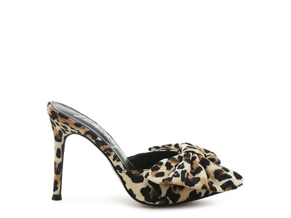 Women's Leopard Print High Heels with Bow Pump | Zarnesh
