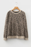 Women’s Leopard Ribbed Trim Top Long Sleeve Sweater | Zarnesh