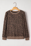 Women’s Leopard Ribbed Trim Top Long Sleeve Sweater | Zarnesh