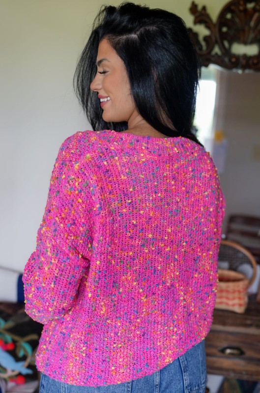 Women's Liana Spots Knitted V Neck Casual Sweater | Zarnesh