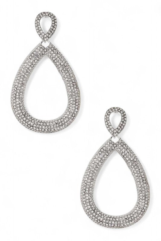 Women's  Lightweight Stone Pave Teardrop Versatile Earrings |  Zarnesh