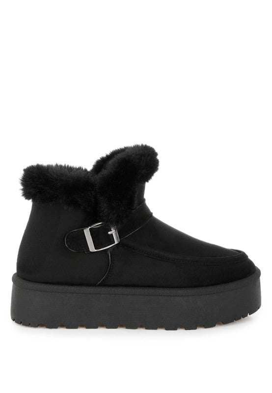Women’s Linka Pin Buckle Faux Fur Lined Snow Boots | Zarnesh