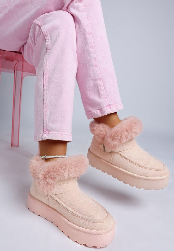 Women’s Linka Pin Buckle Faux Fur Lined Snow Boots | Zarnesh