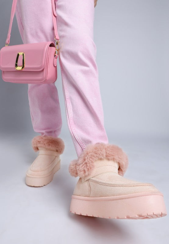Women’s Linka Pin Buckle Faux Fur Lined Snow Boots | Zarnesh