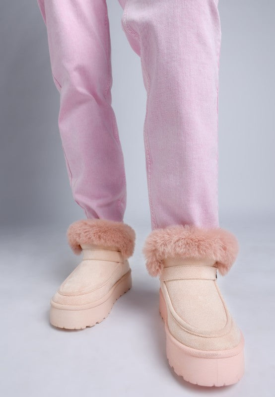 Women’s Linka Pin Buckle Faux Fur Lined Snow Boots | Zarnesh