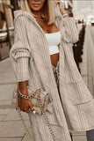 Women's Long Cardigans Cable Knitted Open Front | Zarnesh