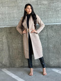 Women’s Long Collared Neck Pocket Trench Cardigan | Zarnesh