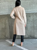 Women’s Long Collared Neck Pocket Trench Cardigan | Zarnesh