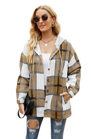 Women’s Long Sleeve Hooded Shacket | Zarnesh