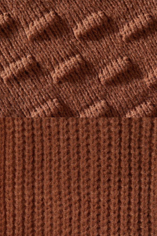 Women’s Long Pompom Sleeve Ribbed Cardigan | Zarnesh