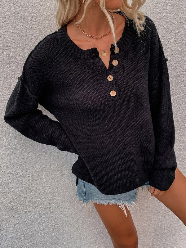 Women’s Long Sleeve Hip Length Loose Fit Sweater | Zarnesh