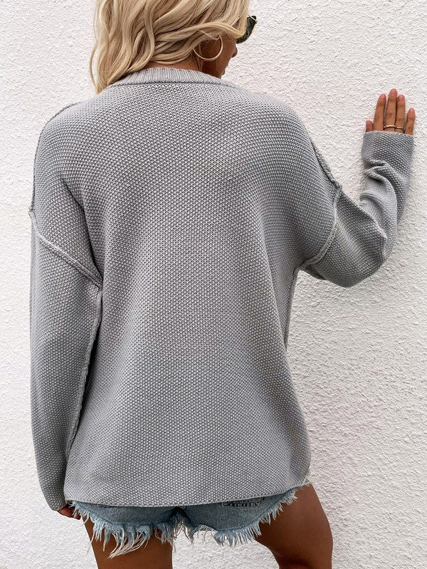 Women’s Long Sleeve Hip Length Loose Fit Sweater | Zarnesh