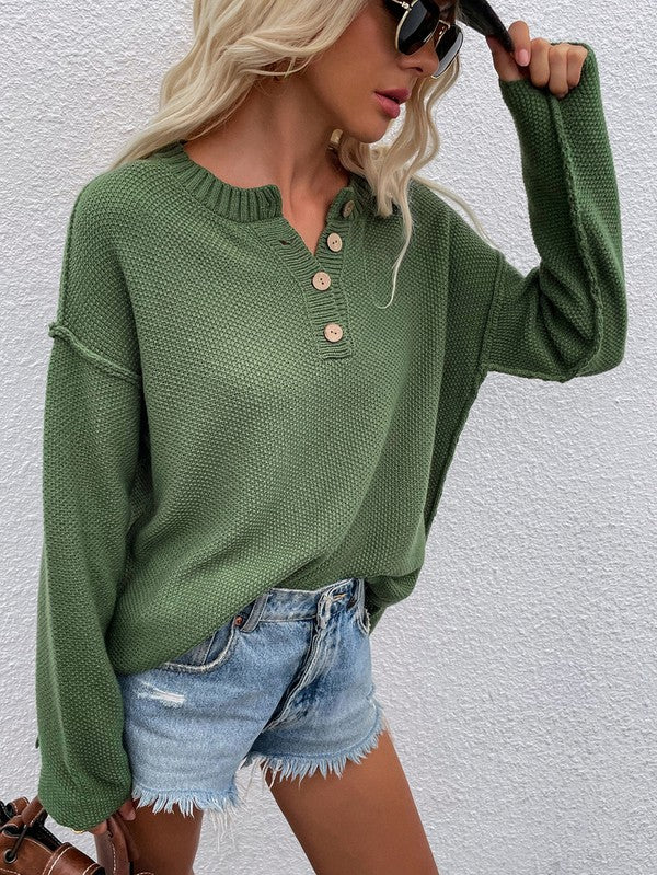 Women’s Long Sleeve Hip Length Loose Fit Sweater | Zarnesh