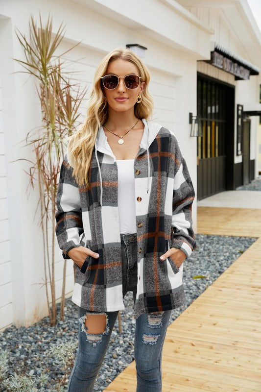 Women’s Long Sleeve Hooded Shacket | Zarnesh