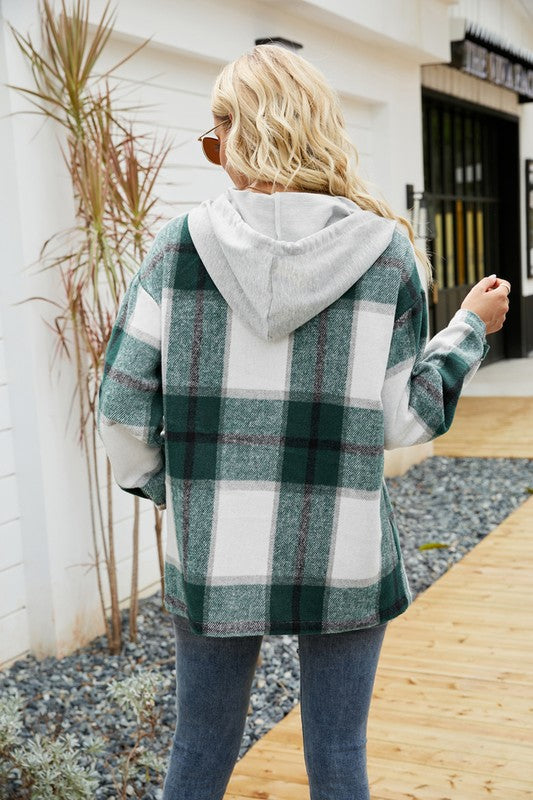 Women’s Long Sleeve Hooded Shacket | Zarnesh