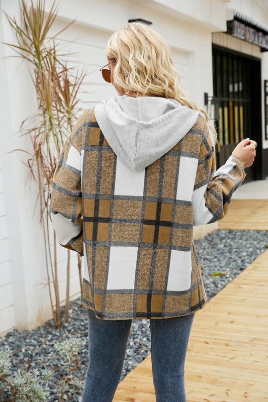 Women’s Long Sleeve Hooded Shacket | Zarnesh