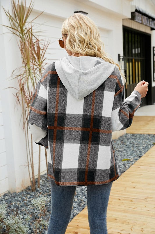 Women’s Long Sleeve Hooded Shacket | Zarnesh