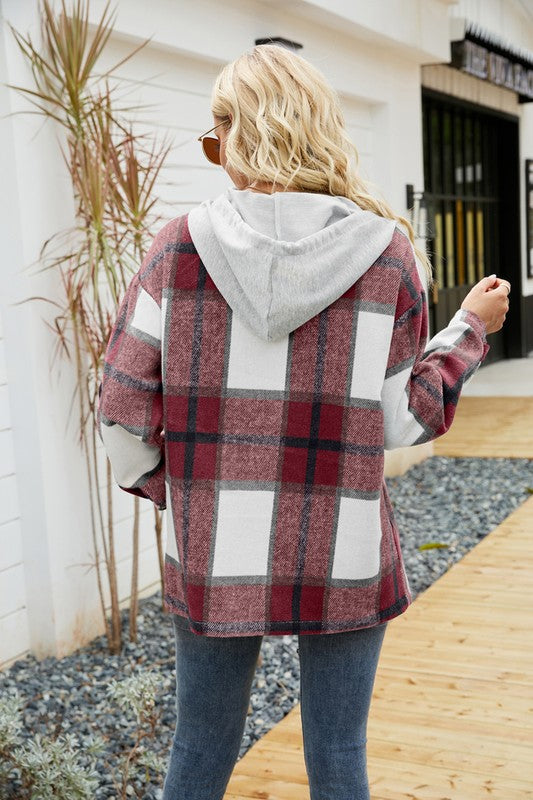 Women’s Long Sleeve Hooded Shacket | Zarnesh