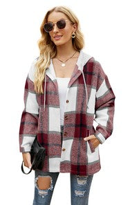 Women’s Long Sleeve Hooded Shacket | Zarnesh