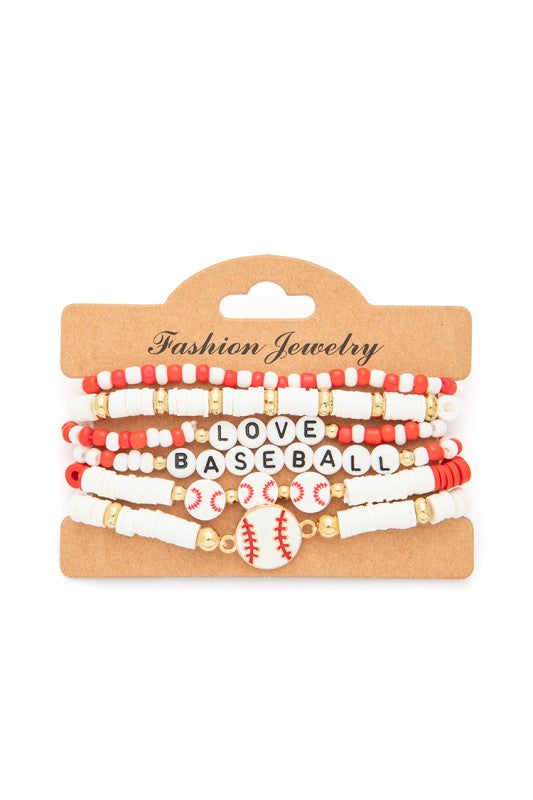 Women’s Love Baseball Stretch Fit Bracelet Set | Zarnesh