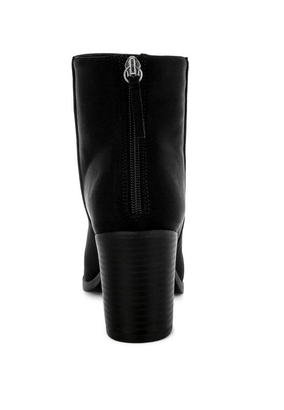 Women's Lycra Block Heel Ankle Boots | Zarnesh