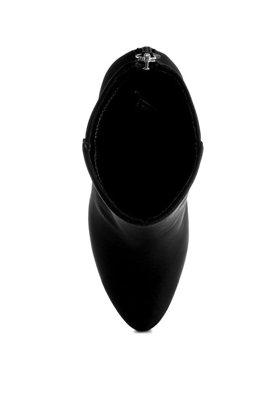 Women's Lycra Block Heel Ankle Boots | Zarnesh