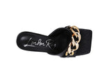 Women's MERMAID Quilted Metal Chain Heeled Sandals | Zarnesh