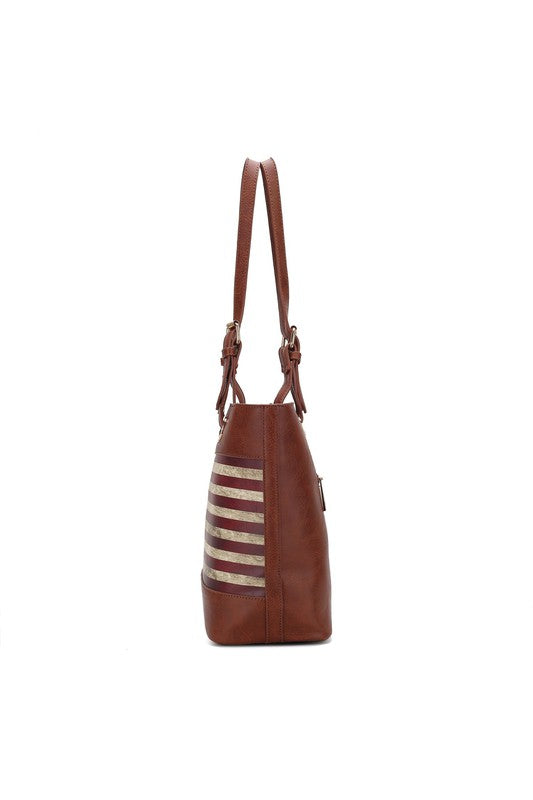 Women's MKF American Flag Patriotic Shoulder Tote Bag | Zarnesh
